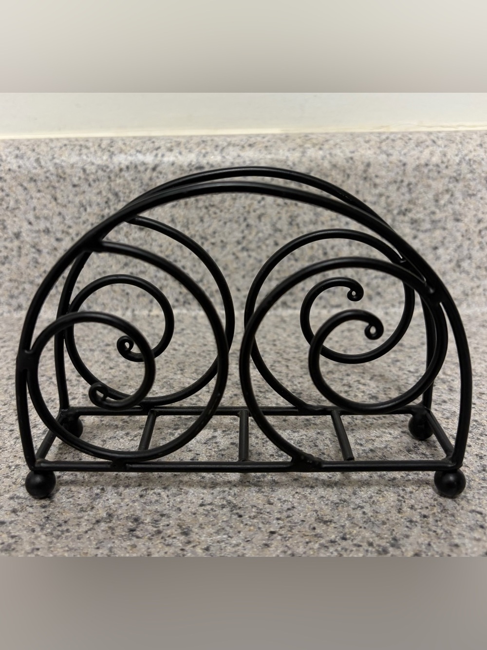 Black Scroll Metal Napkin Holder